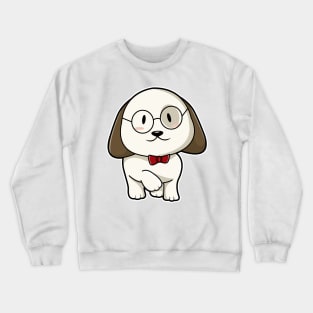 Dog with Tie & Glasses Crewneck Sweatshirt